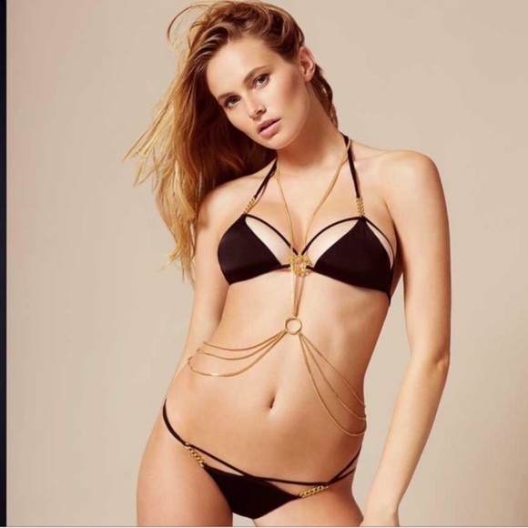 Agent Provocateur Other - New! AGENT PROVOCATEUR Cee-Cee Bikini & Top Chain Embellished Swimsuit in Black
